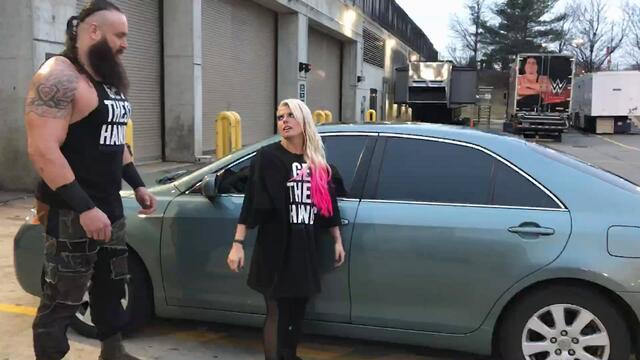 Braun Strowman teaches Alexa Bliss how to flip cars for WWE Mixed Match Challenge
