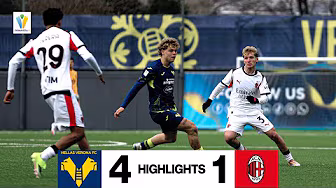 Brusco stop in campionato per i giovani di Renna, in gol con Dotta | #VeronaMilan 4-1 | Primavera 1