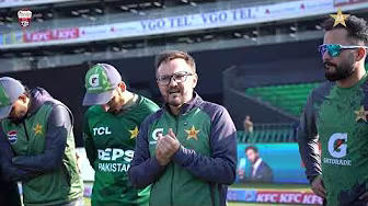Babar Azam is congratulated on making his 1️⃣0️⃣0️⃣th international appearance at home