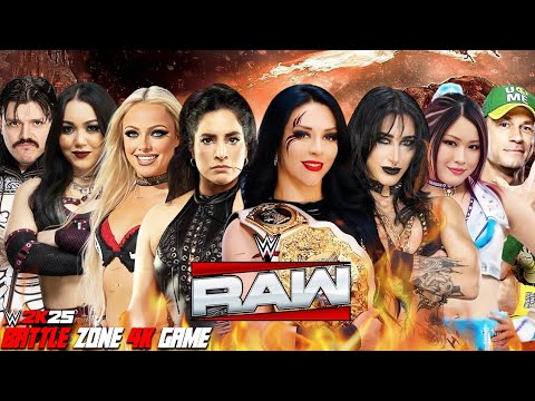 WWE RAW - Stephanie Vaquer Rhea Iyo Cena vs Raquel Liv Roxanne Dominik - WWE 2K25 2 February 2026