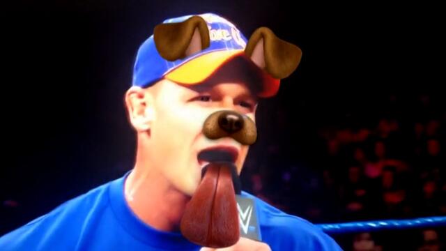 WWE Superstar interviews with Snapchat filters backdrop