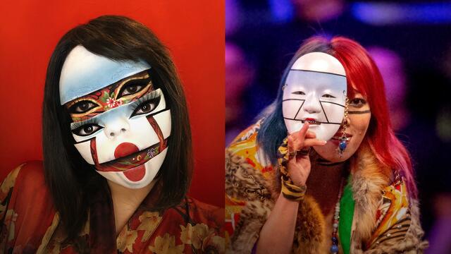 Insane Asuka-inspired makeup for Halloween background