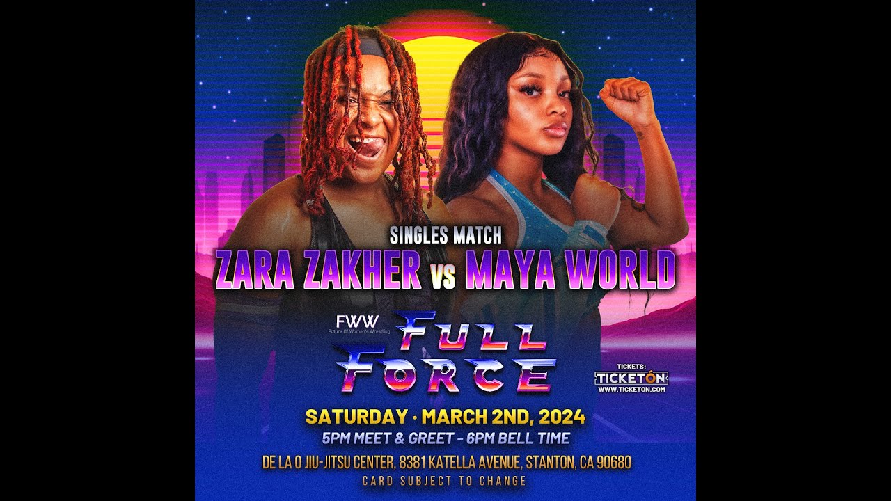 Zara Zakher vs Maya World backdrop