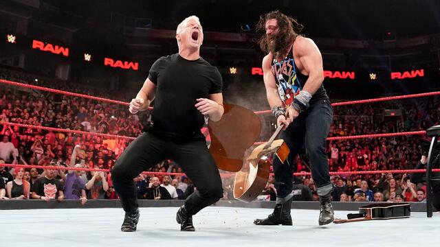 Elias bashes Jeff Jarrett and Road Dogg with guitars: Raw, Jan. 28, 2019 background