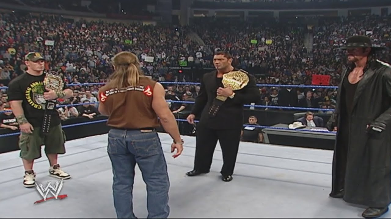 Undertaker Batista John Cena and Shawn Michaels in the Same Ring