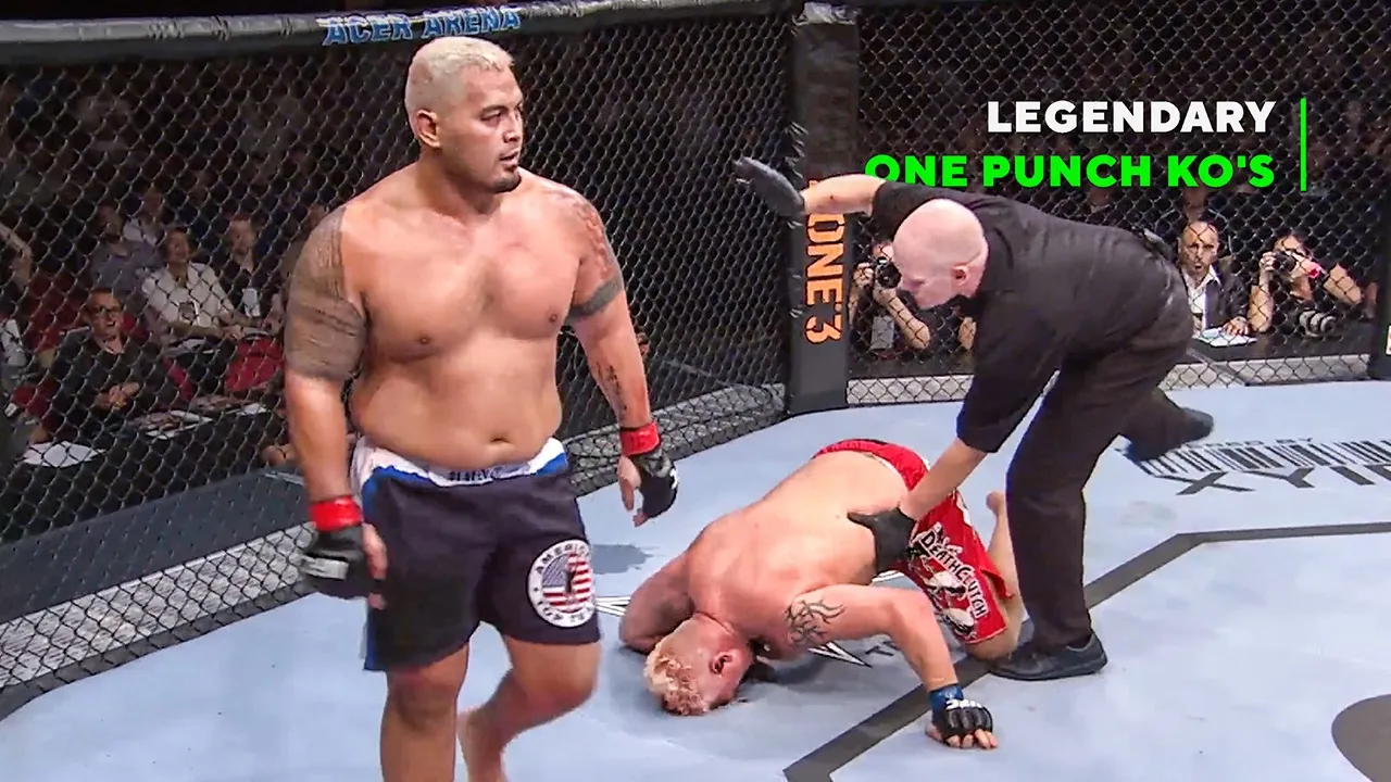 That's The Power! Most Brutal Walk-Off Knockouts - Mark Hunt in K-1 backdrop