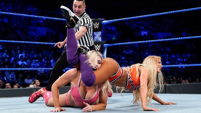 Carmella vs. Alexa Bliss vs. Charlotte Flair: SmackDown LIVE, June 4, 2019 backdrop