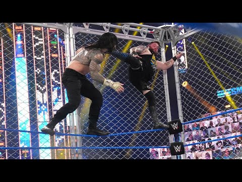 Roman Reigns vs Kevin Owens Steel Cage SmackDown 12/25/2020 Highlights background