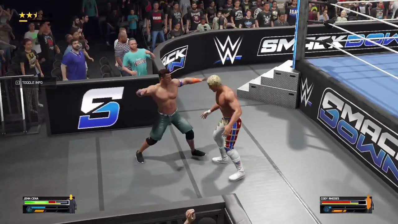 WWE SmackDown 2K25 Cody Rhodes Vs John Cena,The Rock Undisputed Championship Full Match Highlights