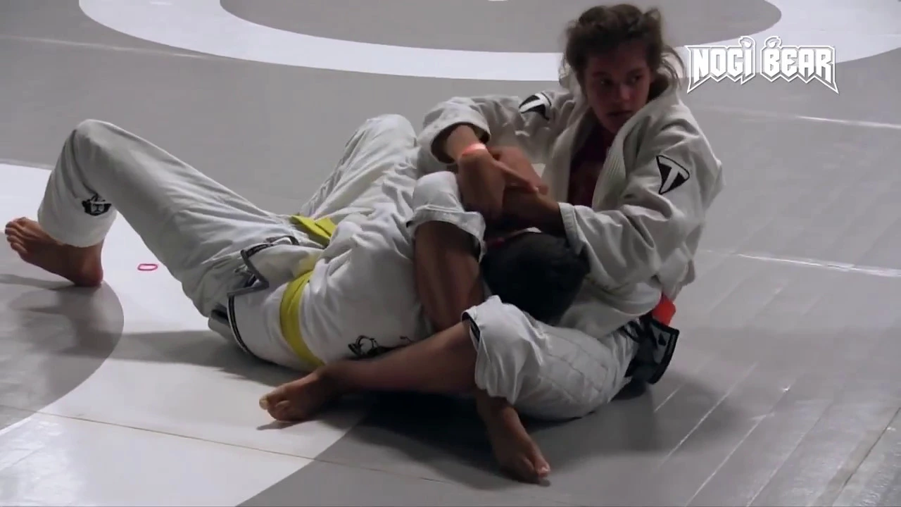 Girls Grappling Gi match • Women Wrestling BJJ MMA Female Bout background