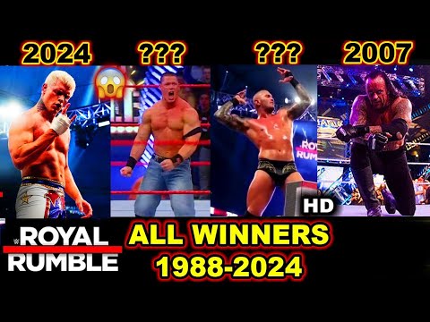 Every Royal Rumble Match Winners 1988-2024 | WWE WRESTLING background