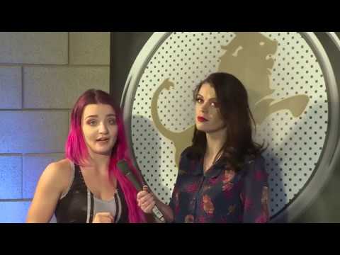 Little Miss Roxxy and Xia Brookside Interview with Leanne - BWE Bradford backdrop