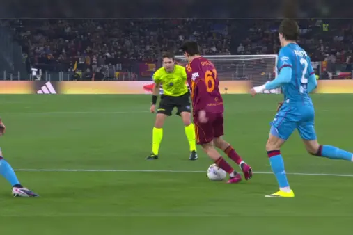 [Highlights] Roma's left-wing consecutive one-touch passes, Pellegrini cuts inside and shoots in one smooth motion