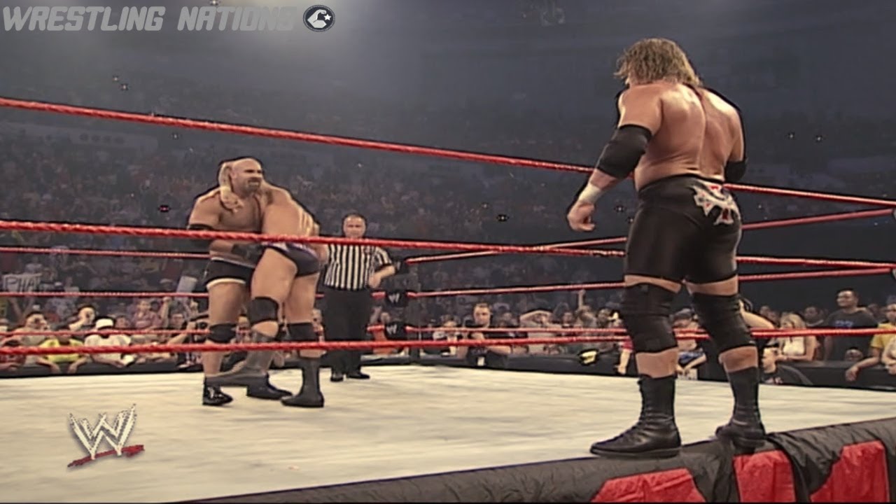 Evolution vs Goldberg HBK and Maven on RAW background