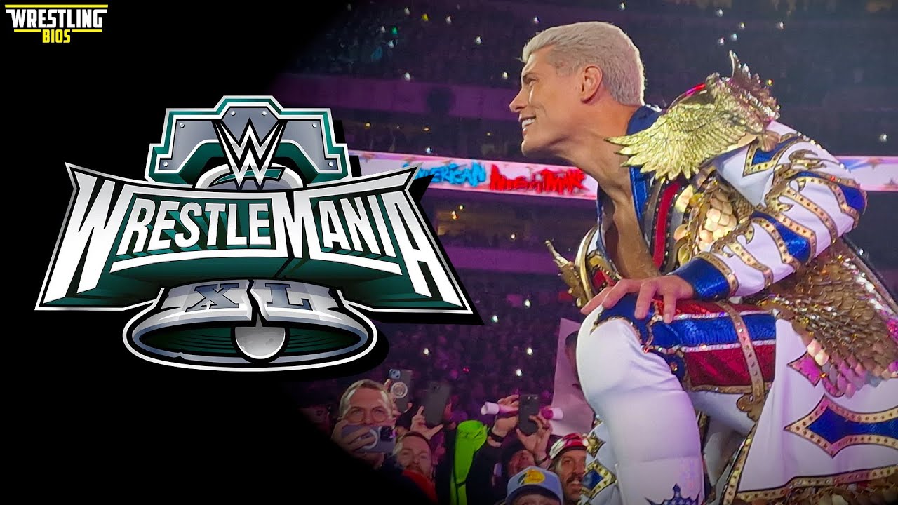 My Trip to WrestleMania XL - Wrestling Bios in Philadelphia background
