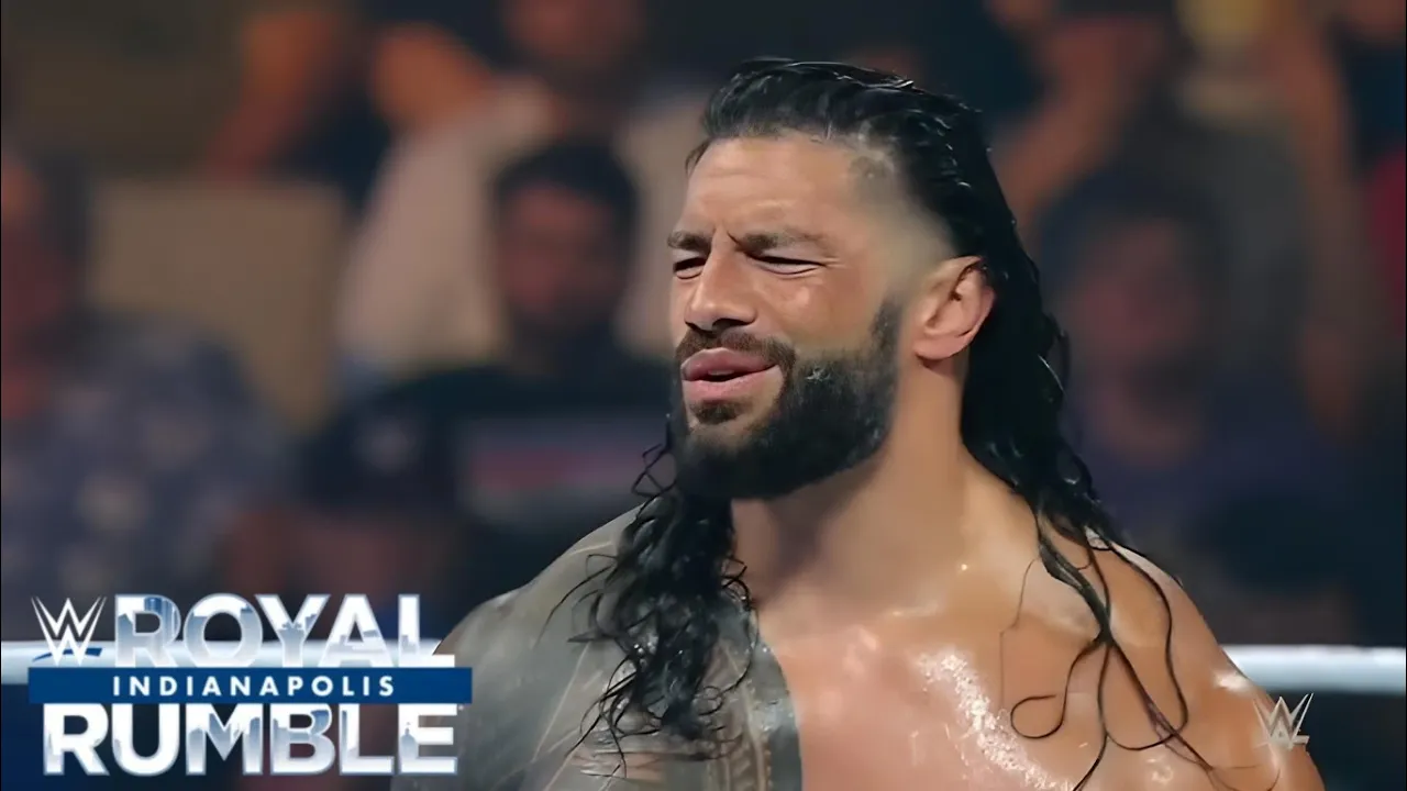 WWE Roman Reigns Wins Men's Royal Rumble 2025 ? WWE Smackdown 2025 Highlights background