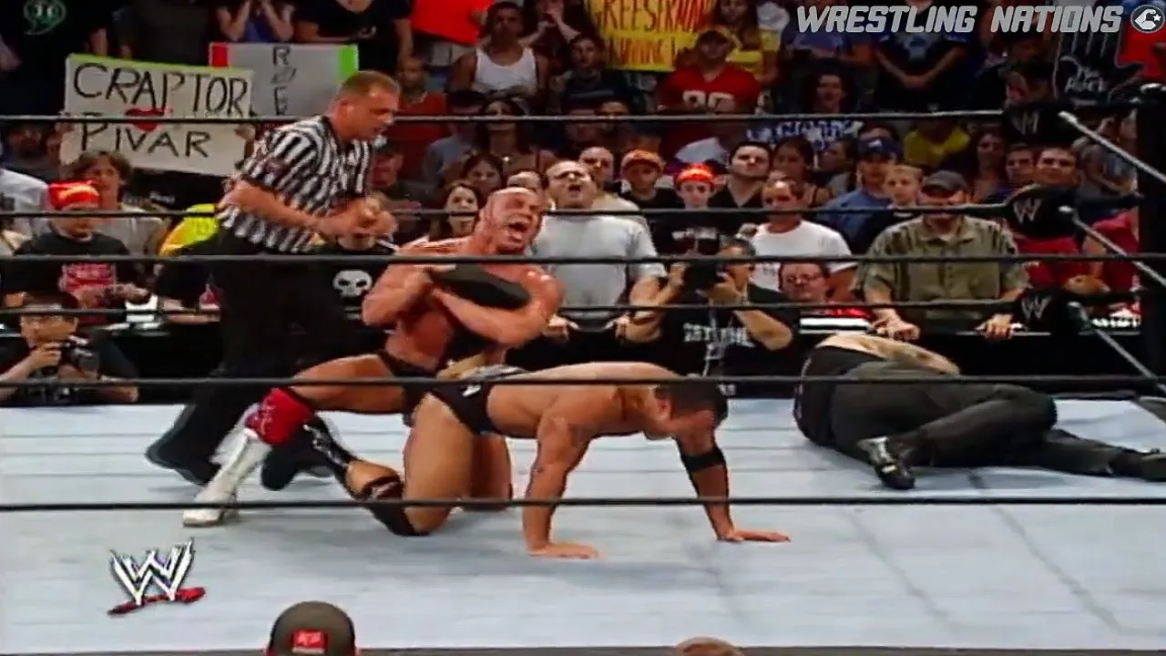 Kurt Angle vs The Rock with Undertaker Twist WWE Smackdown