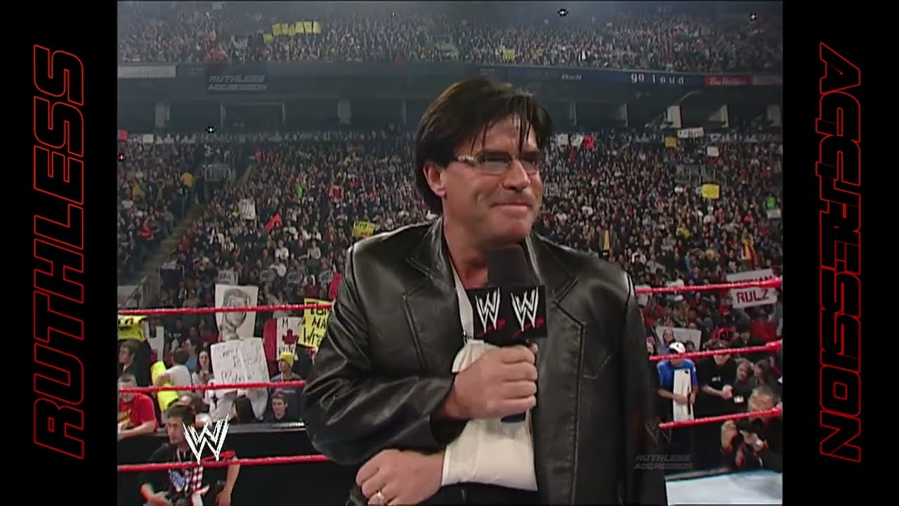 Eric Bischoff bans Stone Cold from RAW | WWE RAW (2003) 1 background