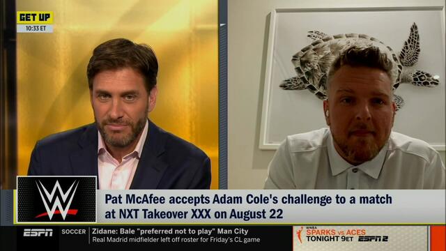 Pat McAfee responds to NXT TakeOver challenge on ESPN’s “Get Up”