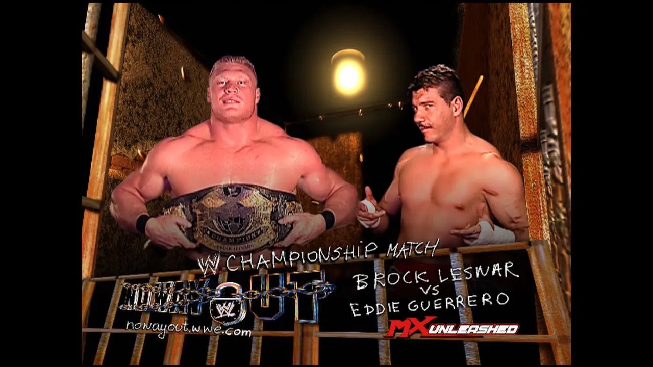 Story of Brock Lesnar vs. Eddie Guerrero | No Way Out 2004 background