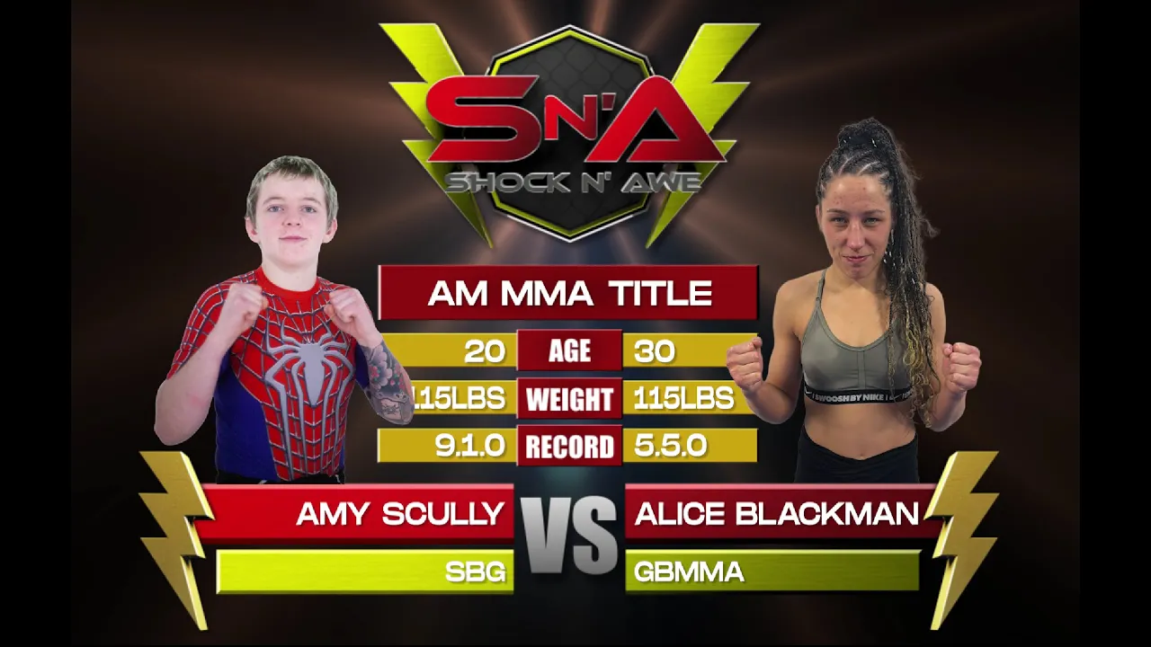 Shock N Awe 39 - Alice Blackman vs Amy Scully U115lbs Amateur MMA Title