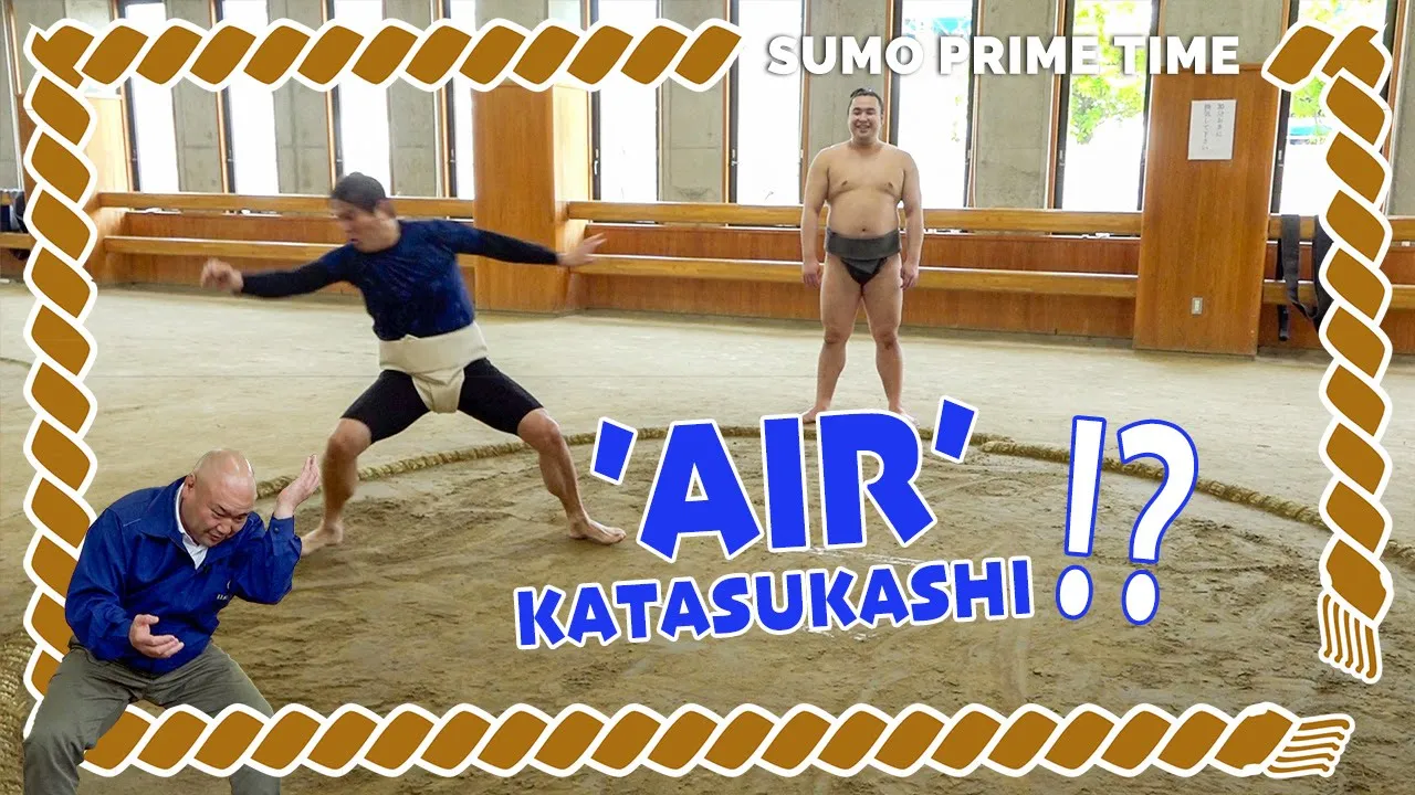 SUMO’S WINNING WAYS – KATASUKASHI, UNDER SHOULDER SWING DOWN background