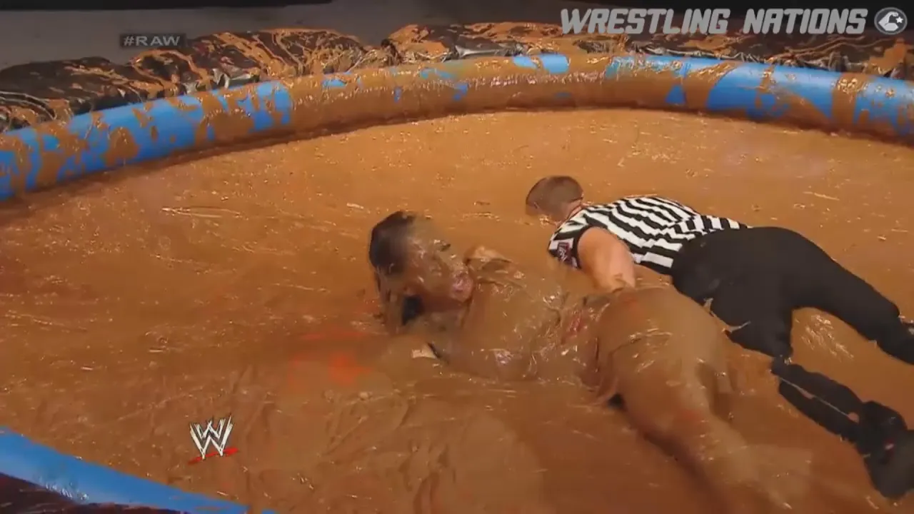 Stephanie McMahon in The Unique Pool With Referee