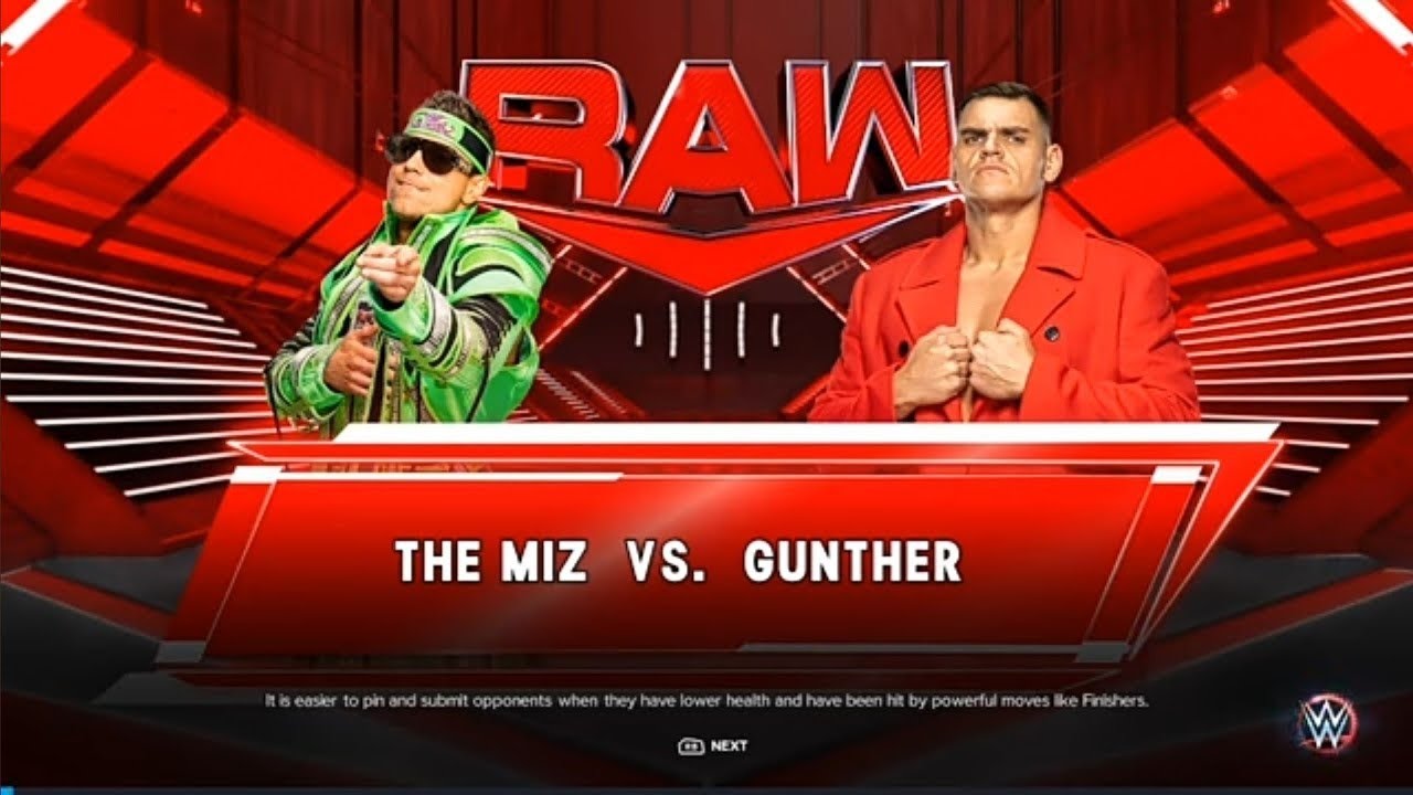 WWE RAW 2023 The Miz Vs Gunter WWE Wrestling Reality Raw 2k23 Gameplay