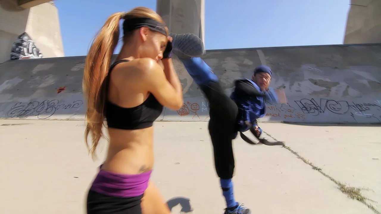 Kung Fu MMA Girl vs Karate Man | Martial Arts Fight Scene (Slug Street Scrappers) backdrop