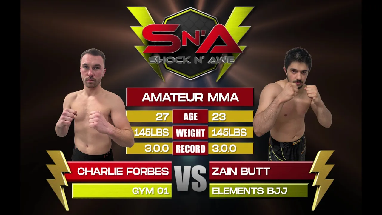 Shock N Awe 39 - Charlie Forbes vs Zain Butt 74kg Amateur K1