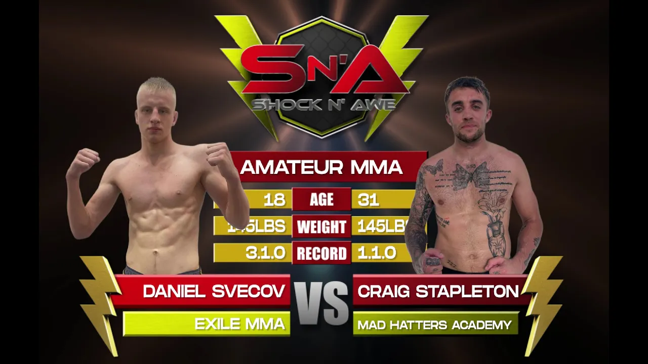 Shock N Awe 39 - Craig Stapleton vs Daniel Svecov  U145lbs Amateur MMA