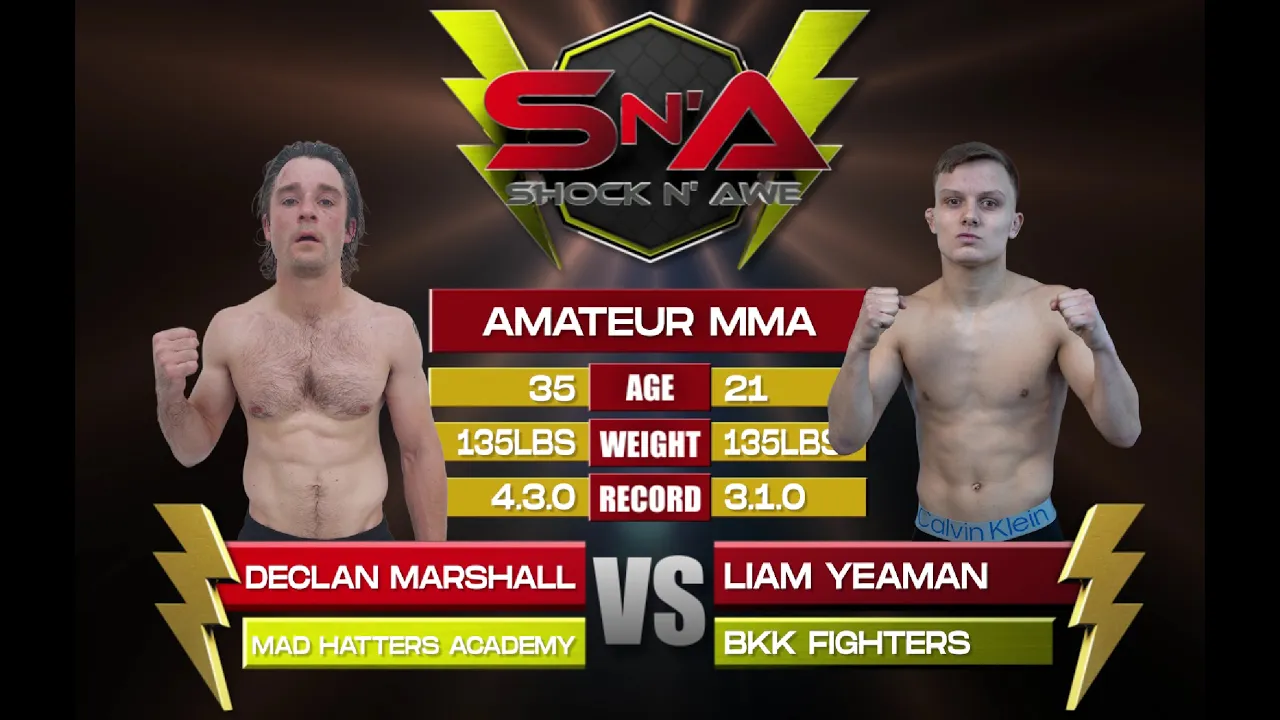 Shock N Awe 39 - Declan Marshall vs Liam Yeaman U135lbs Amateur MMA