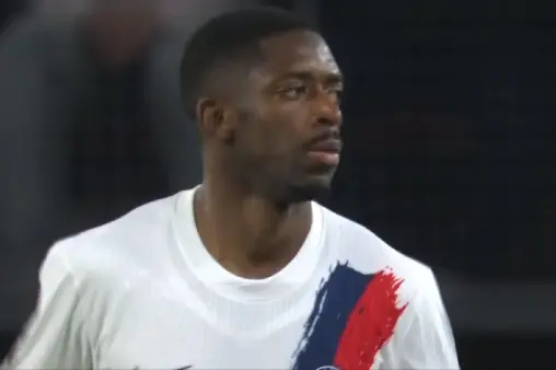 [Goal] Achraf's cross sets up Dembele, whose header finds the net against former club