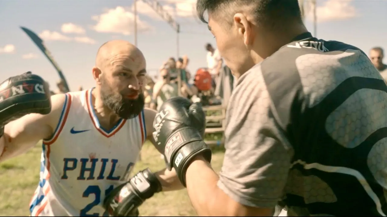 Asian VENOM vs Philly street boxer! Savage combat! background