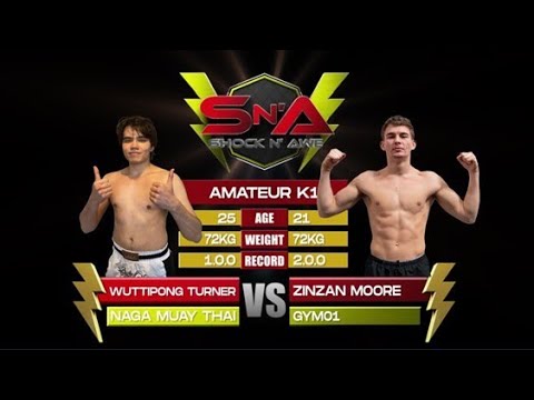 Shock N Awe 37 - Zinny Moore vs Wuttipong Turner Catchweight 72kg Amateur K1 Kickboxing backdrop
