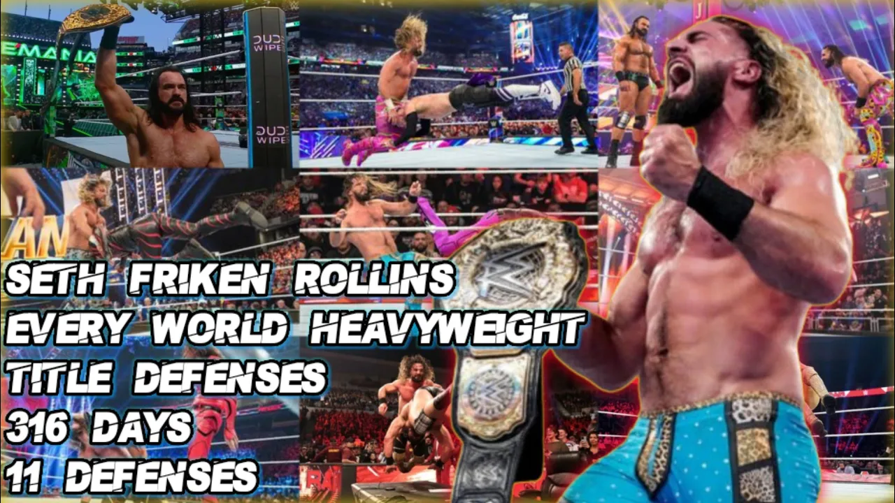 Seth Rollins Every Wwe World Heavyweight Title Defense background