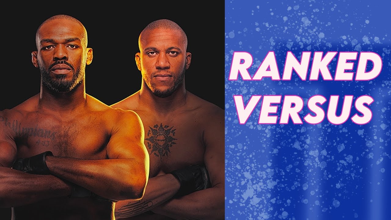 Jon Jones's Top 5 UFC Finishes vs Ciryl Gane's Top 5 UFC Finishes | Ranked Versus background