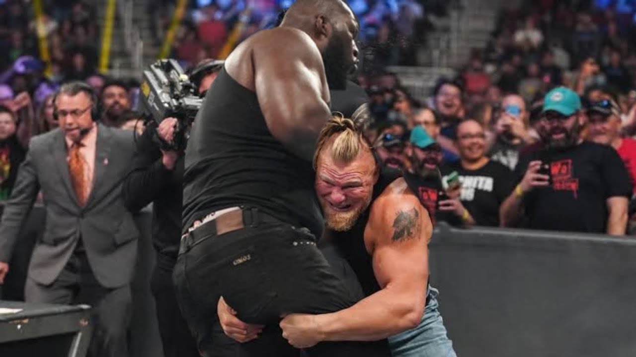Brock Lesnar Vs Omos Full Match WWE Raw 2023 Highlights ! Brock Lesnar Attacks Omos background