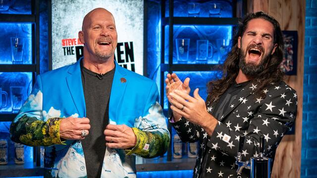 Seth Rollins hooks “Stone Cold” Steve Austin up with a new jacket ahead of Broken Skull Sessions