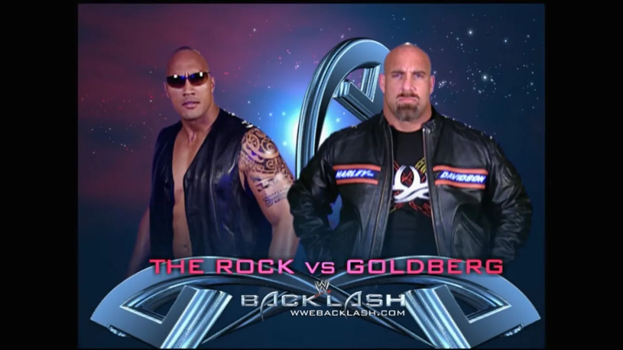 Story of The Rock vs. Goldberg | Backlash 2003 background