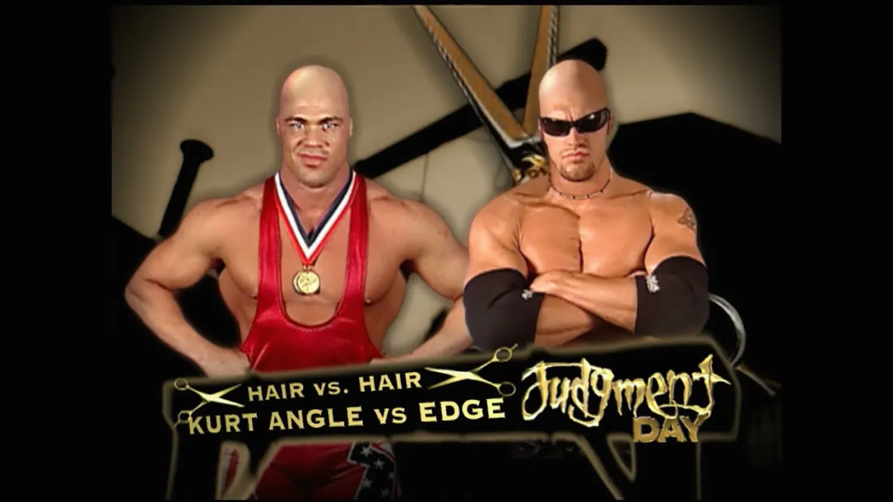 Story of Kurt Angle vs. Edge | Judgement Day 2002 background