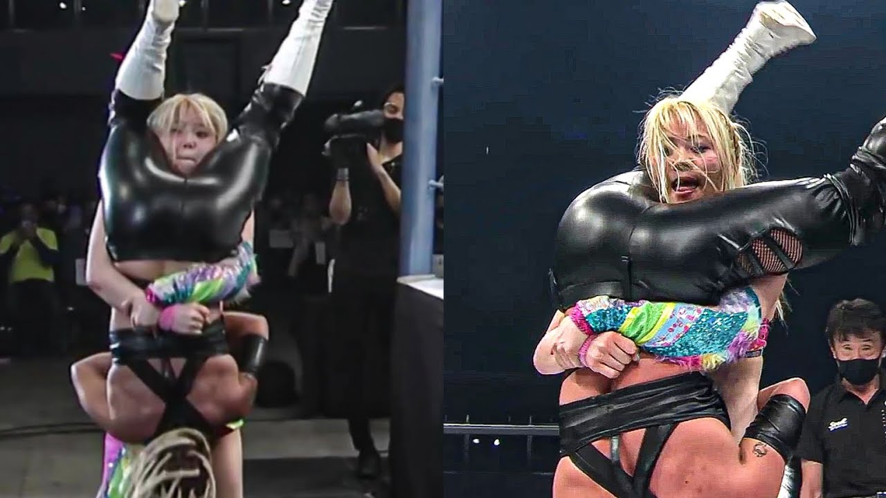 Mayu iwatani Tombstone piledrivers on Thekla 岩谷麻優がツームストーンパイルドライバーでテクラを破壊