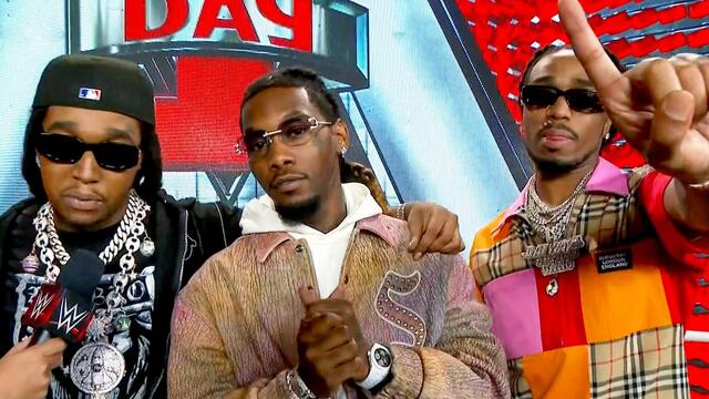 Migos are ready to show out in front of the WWE Universe: WWE Day 1 2022 (WWE Network Exclusive) background