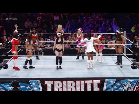 WWE Tribute To The Troops Santa Little Helper Divas Battle Royal 2014