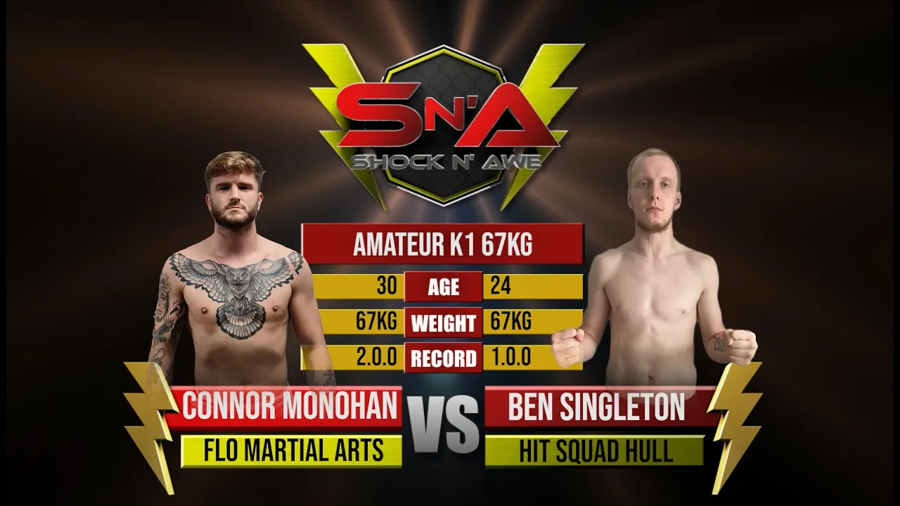 Shock N Awe 33 - Connor Monohan vs Ben Singleton Catchweight Amateur MMA 67kgs