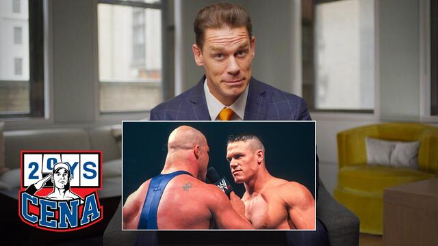 John Cena reacts to his WWE debut match: WWE Playback background