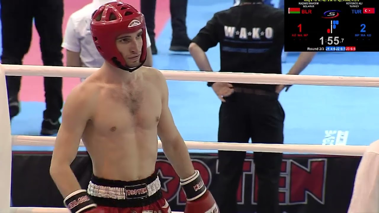 Maksim Kazaku v Ali Koyuncu 57 kg K1 WAKO World Championships 2021 backdrop