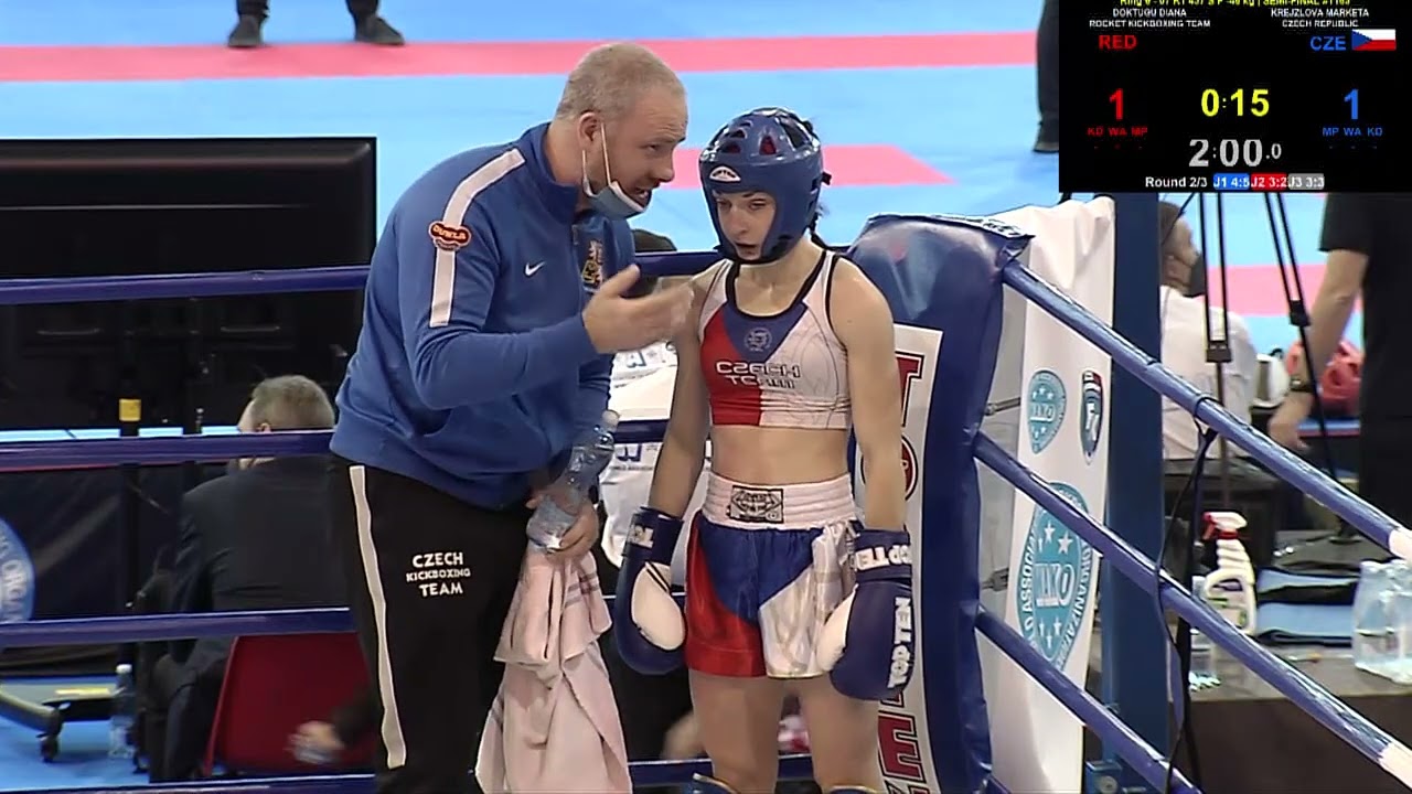 Diana Doktugu v Marketa Krejzlova 48 kg K1 WAKO World Championships 2021 backdrop