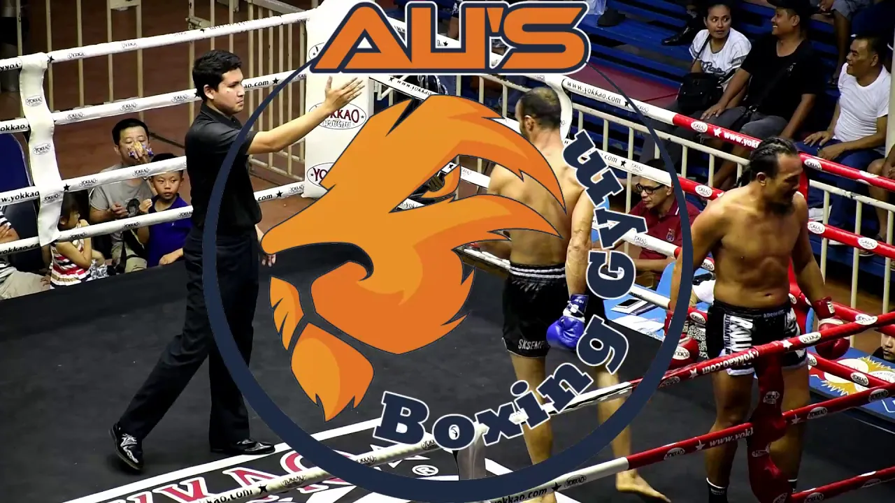 abufazel from iran at alis boxing gym fight in bangla stadium in phuket thailand background