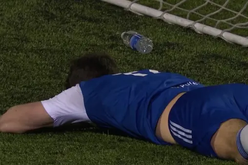 [Goal] Hickey's cross swept to the front of the goal, Hesketh's header into his own net